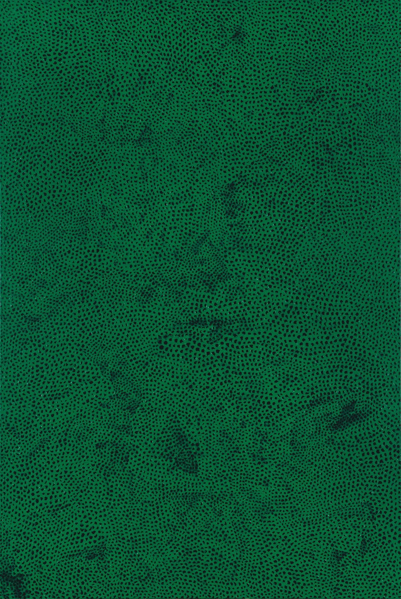 본문 이미지 -  야요이 쿠사마, <인피니티-네트 그린>(Infinity-Nets Green) (TTZO), acrylic on canvas, 194.0x130.3cm (120), 2005, 30억 원-50억 원 (서울옥션 제공)