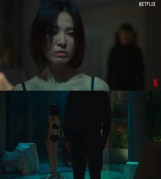 본문 이미지 - '더 글로리' 파트1 6화에 등장하는 송혜교 노출신. (넷플릭스 갈무리)