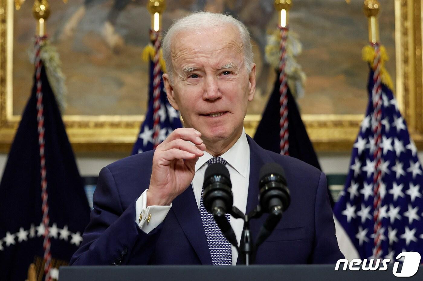 조 바이든 미국 대통령이 2023년 3월13일(현지시간) 미국 워싱턴DC 백악관에서 실리콘밸리은행(SVB)과 시그니처뱅크의 파산 이후 은행 위기에 대한 연설을 하고 있다. ⓒ 로이터=뉴스1 ⓒ News1 김현 특파원