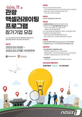 본문 이미지 - 관광 액셀러레이팅 참여기업 모집 포스터(한국관광공사 제공)