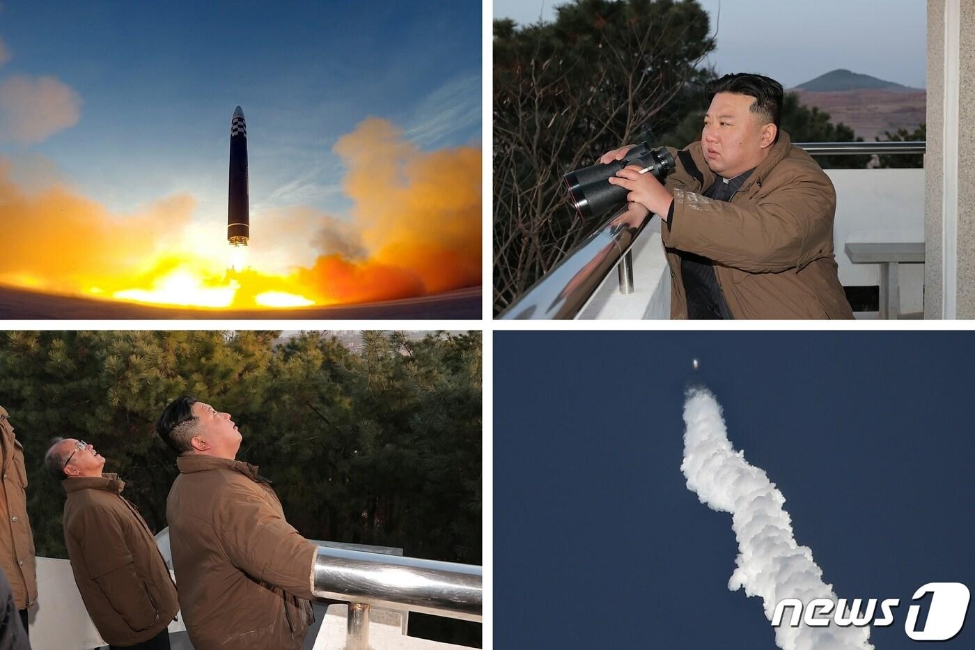 본문 이미지 - (평양 노동신문=뉴스1) = 북한 노동당 기관지 노동신문은 17일 전날(16일) 화성-17형 대륙간탄도미사일(ICBM) 발사 훈련을 단행했다고 밝혔다. [국내에서만 사용가능. 재배포 금지. DB 금지. For Use Only in the Republic of Korea. Redistribution Prohibited] rodongphoto@news1.kr