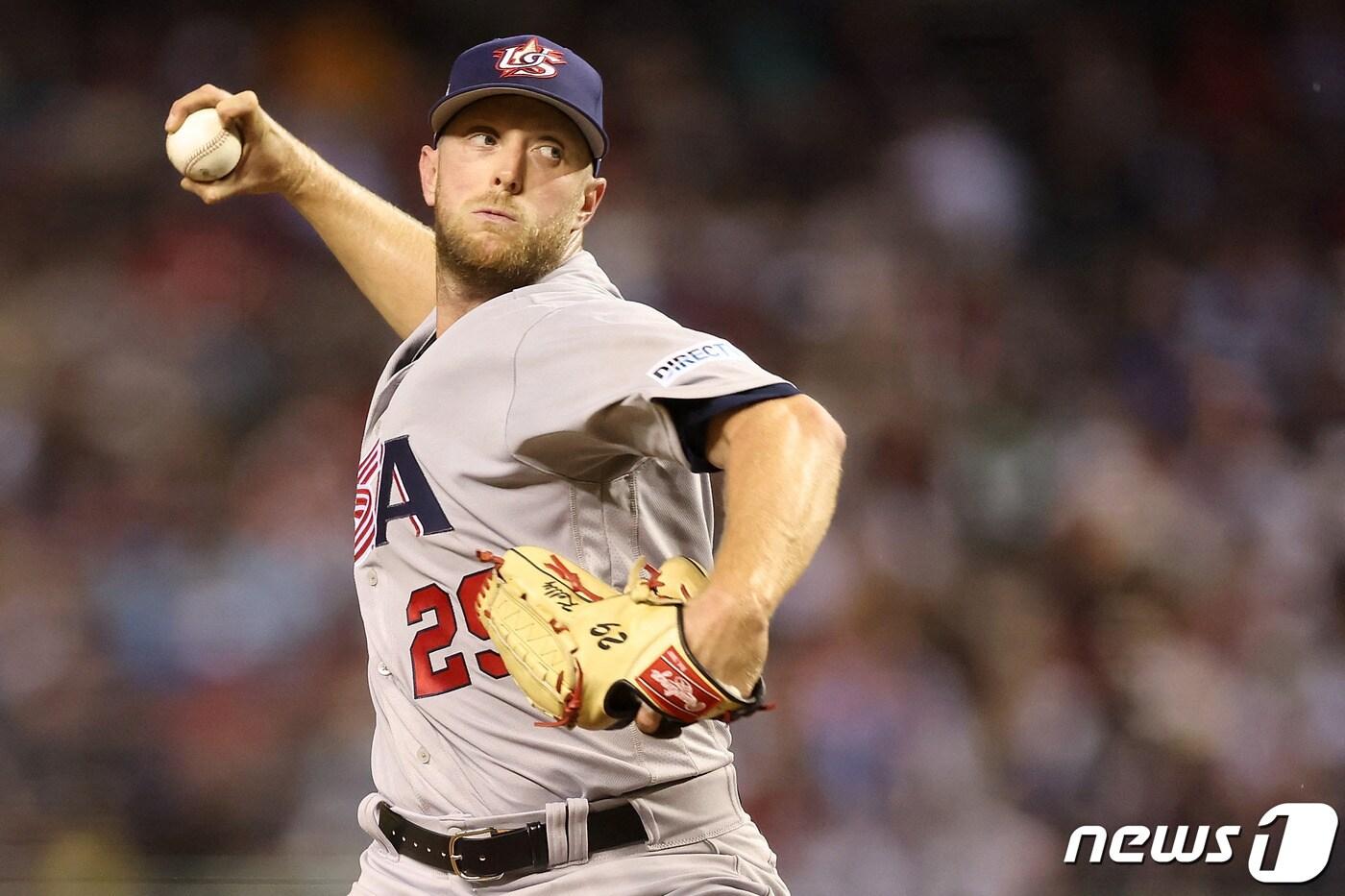 미국 야구대표팀 소속으로 WBC에 나선 메릴 켈리.ⓒ AFP=뉴스1