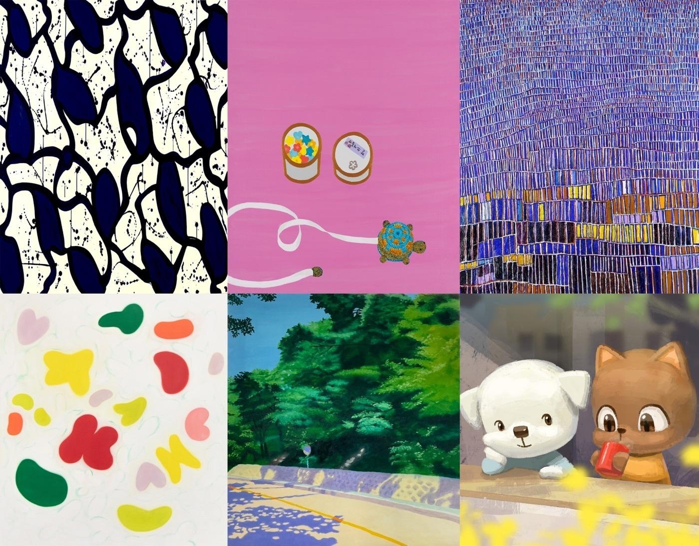 본문 이미지 - 허병훈, 한미연, 채성숙, 김민우, 전상원, 김미영 작가 작품(왼쪽 위쪽부터) 사진제공 = 나인원 갤러리