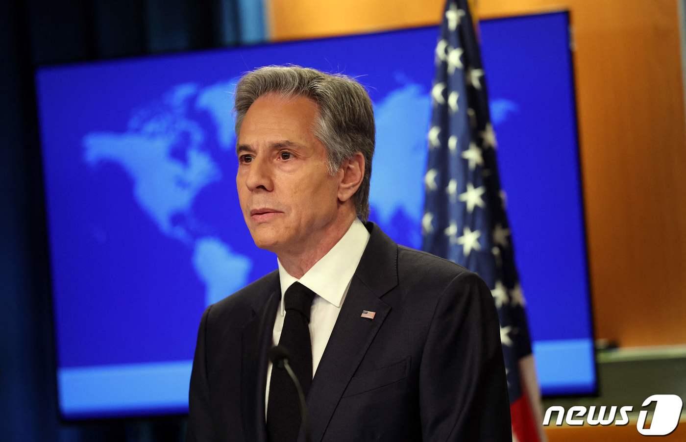 토니 블링컨 미 국무장관이 20일(현지시간) 워싱턴DC에서 2022 인권보고서 기자회견을 갖고 있다. 2023.03.20/뉴스1 ⓒ AFP=뉴스1 ⓒ News1 김민수 기자