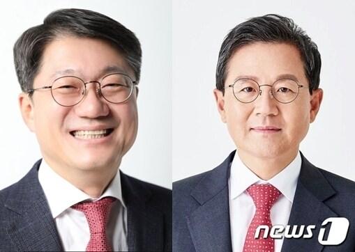 본문 이미지 - 김진모 서원당협위원장(왼쪽)·윤갑근 전 도당위원장. / 뉴스1