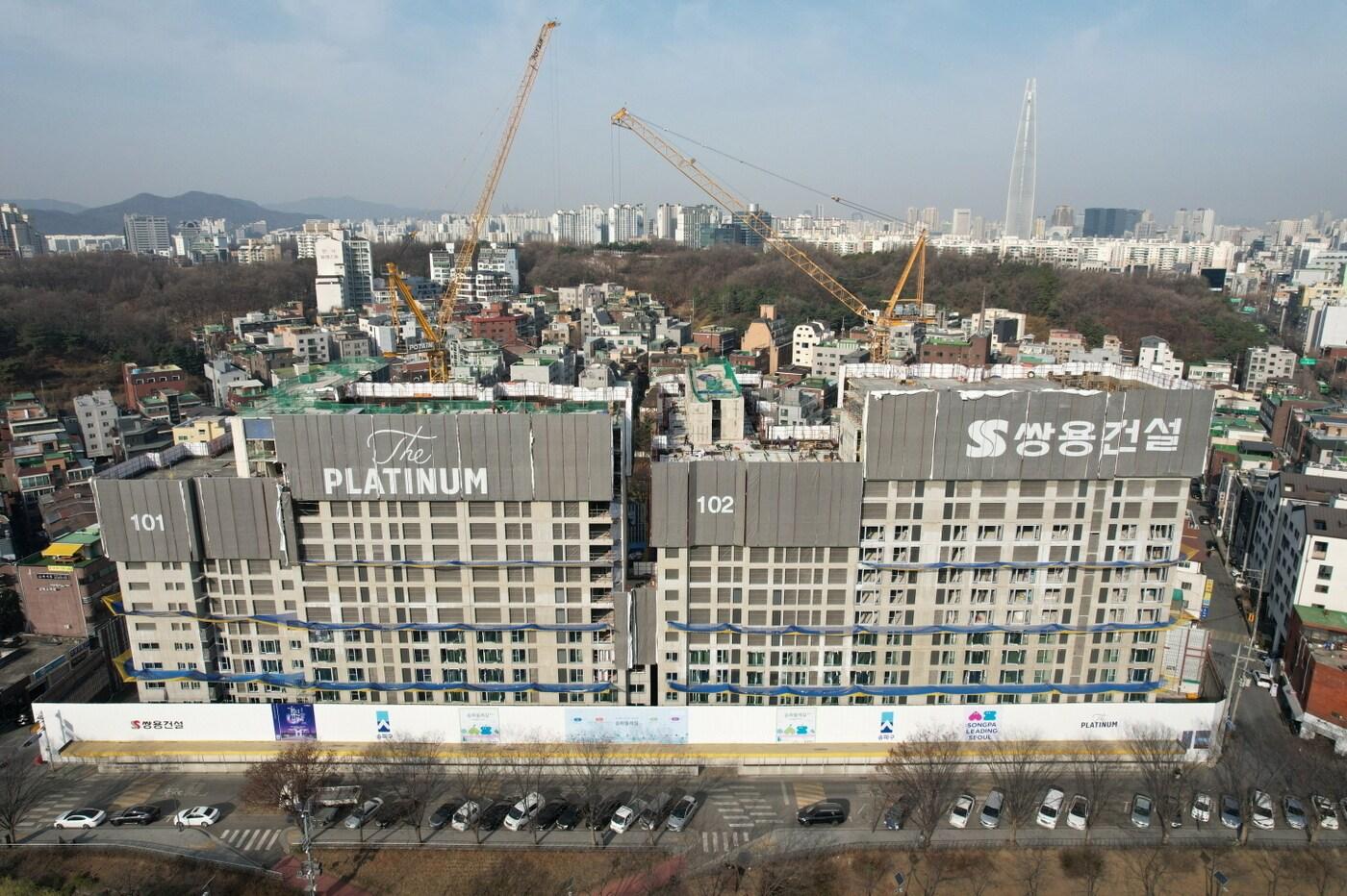 본문 이미지 - 송파 더 틀래티넘 전경(쌍용건설).