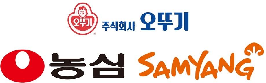 본문 이미지 -  농심·오뚜기·삼양식품 CI.(각사 제공)