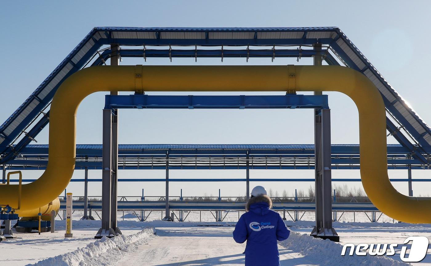 러시아 아무르주 소도시 스보보드니 동부 마을 외곽의 아타만스카야에 위치한 '시베리아의 힘-1' 가스관 모습 2019.11.29 <자료사진> ⓒ 로이터=뉴스1