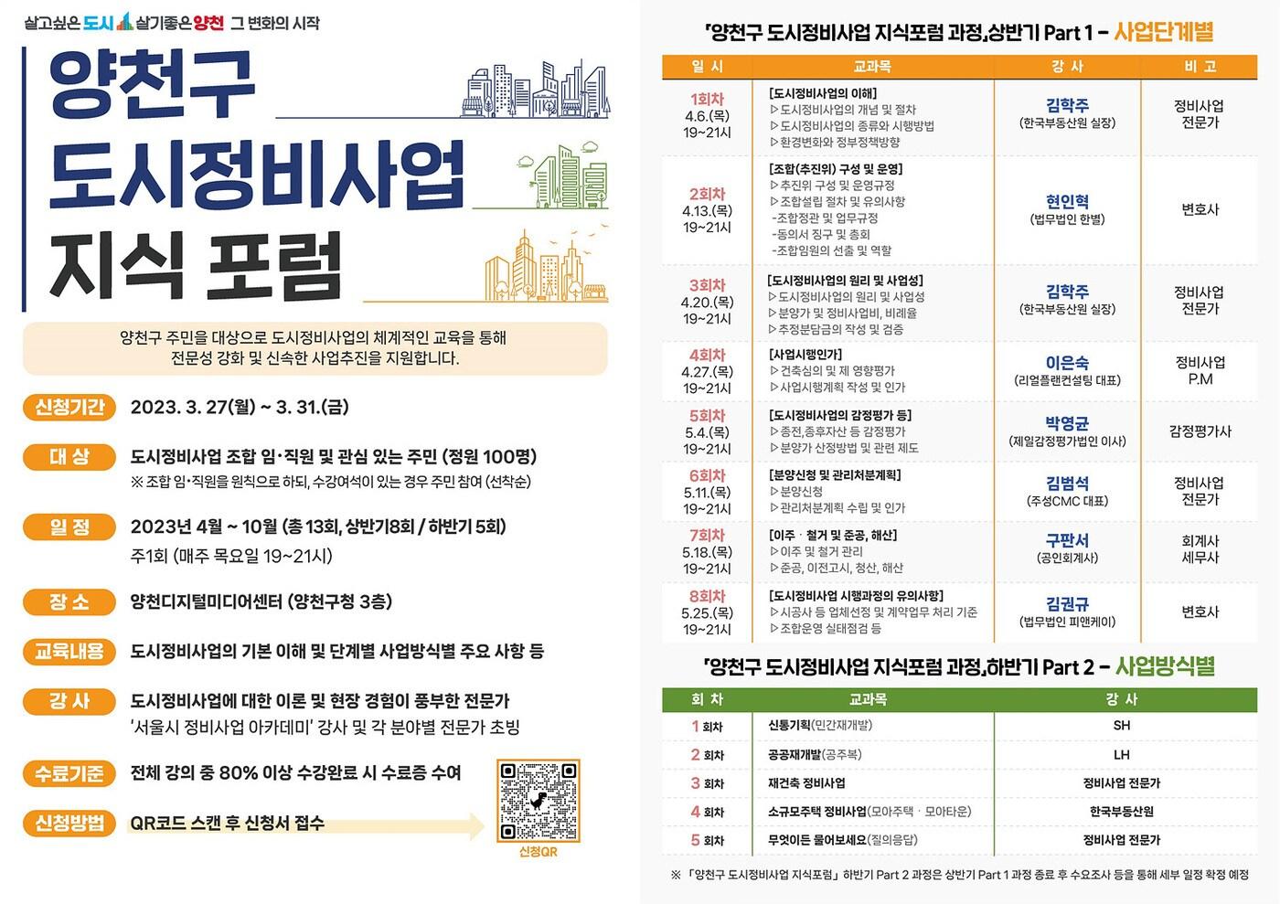 본문 이미지 - 양천구 도시정비사업 지식 포럼. (양천구 제공)