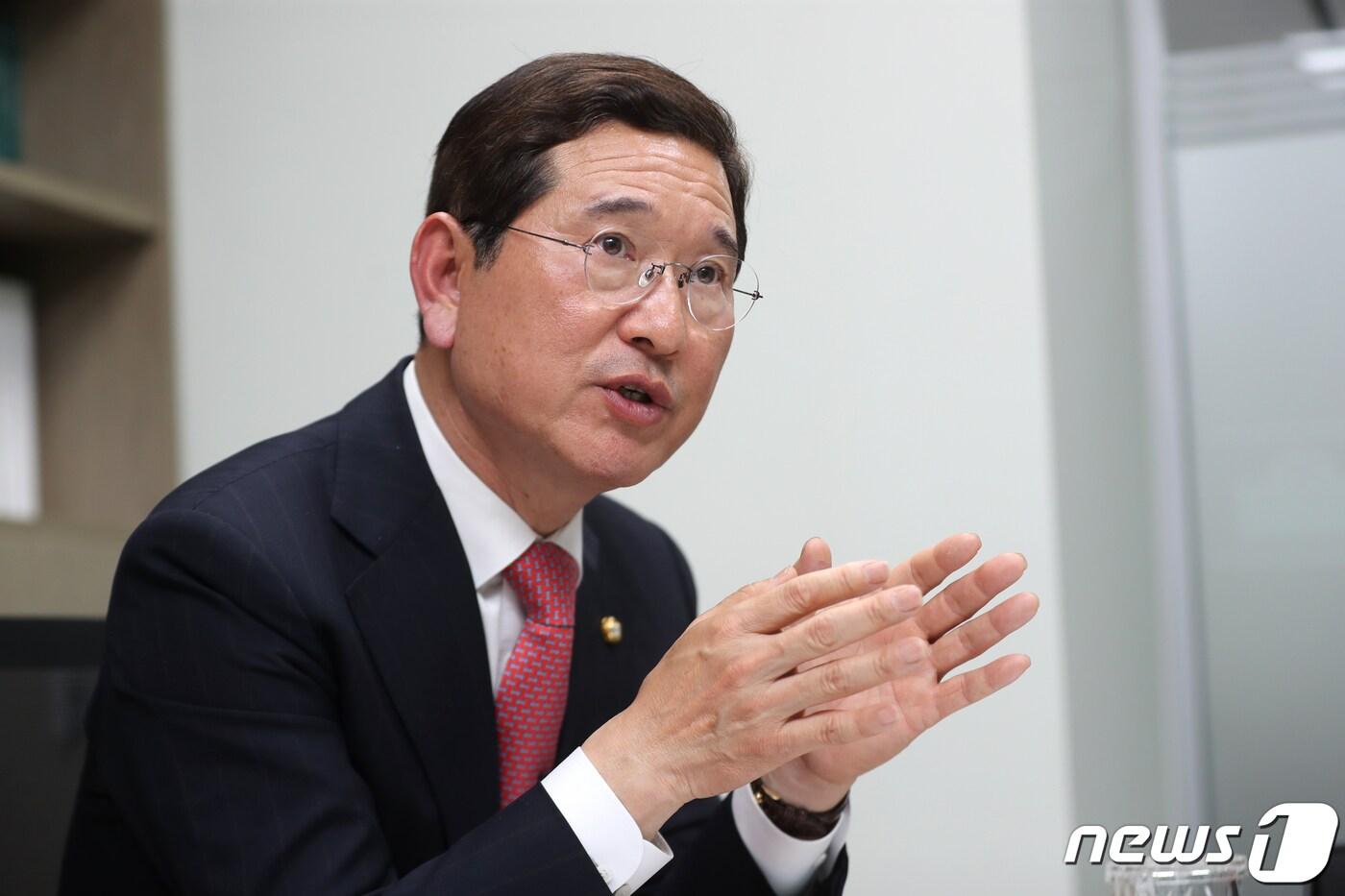 본문 이미지 - 김학용 국민의힘 의원이 27일 오후 서울 영등포구 여의도 국회에서 뉴스1과 인터뷰를 하고 있다. 2023.3.27/뉴스1 ⓒ News1 황기선 기자