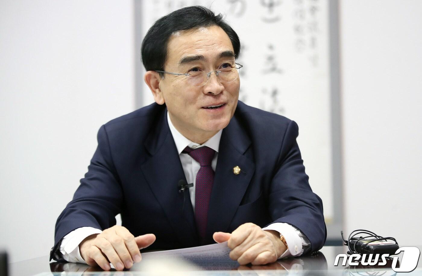 태영호 국민의힘 의원이 29일 오후 서울 영등포구 여의도 국회 의원회관에서 뉴스1과 인터뷰를 갖고 있다. 2023.3.29/뉴스1 ⓒ News1 임세영 기자