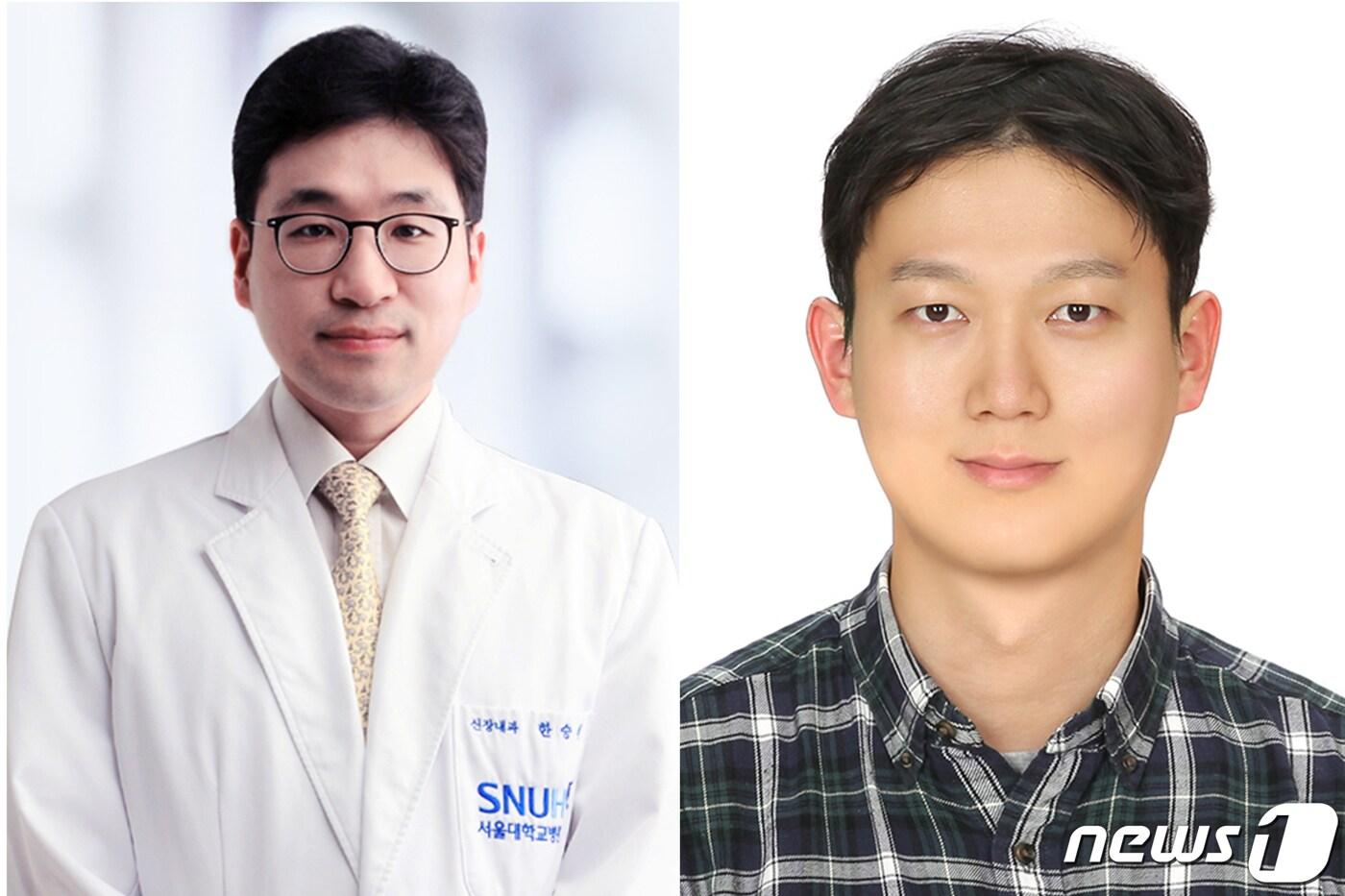 본문 이미지 - 연구에 참여한 서울대학교병원 신장내과의 한승석 교수, 이진우 전임의/서울대학교병원 제공