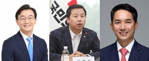 본문 이미지 - 부산 북강서갑 후보로 거론되는 후보군들. 왼쪽부터 전재수 더불어민주당 국회의원(민주당), 장예찬 국민의힘 청년 최고위원, 박민식 전 국회의원( 이상 국민의힘)