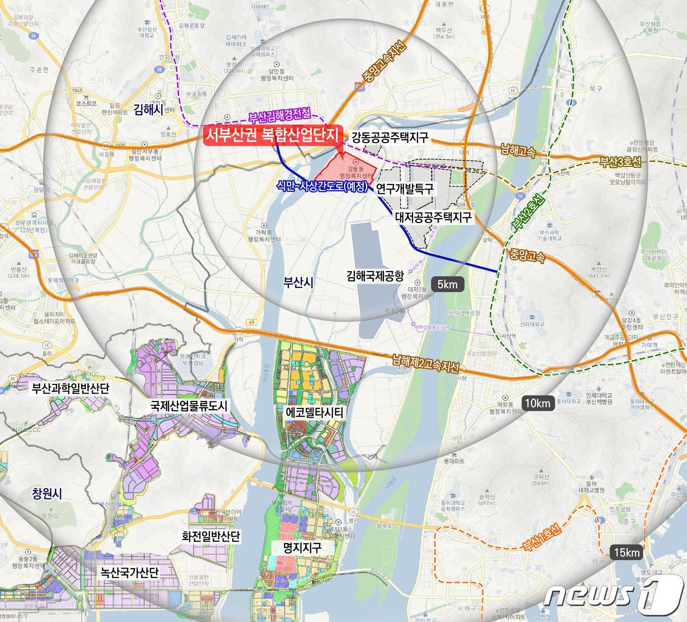 본문 이미지 - 서부산권 복합산업단지 위치도(부산도시공사 제공)