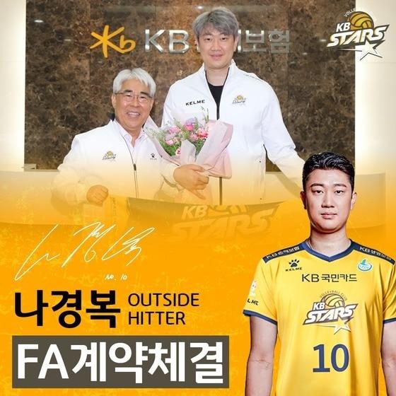 본문 이미지 - KB손해보험으로 이적한 나경복. (KB손보 제공)