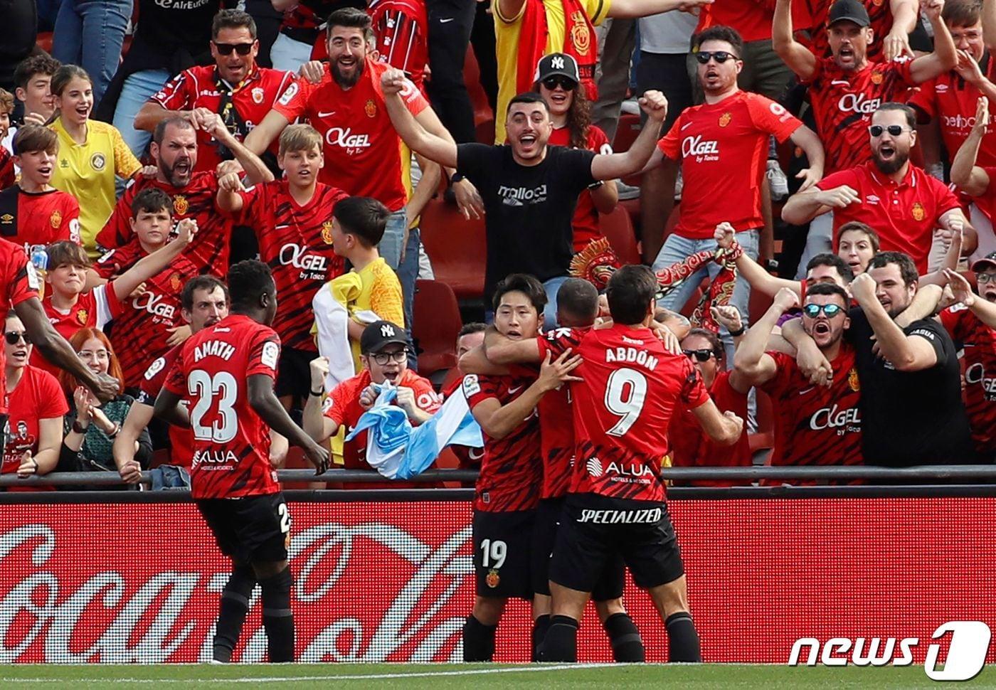 마요르카 공격수 이강인(가운데). ⓒ AFP=뉴스1