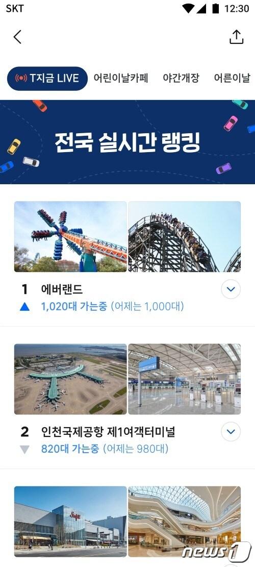 본문 이미지 -  '티맵'(TMAP)에서 'T지금 라이브' 기능 한시 운영 (티맵모빌리티 제공) 