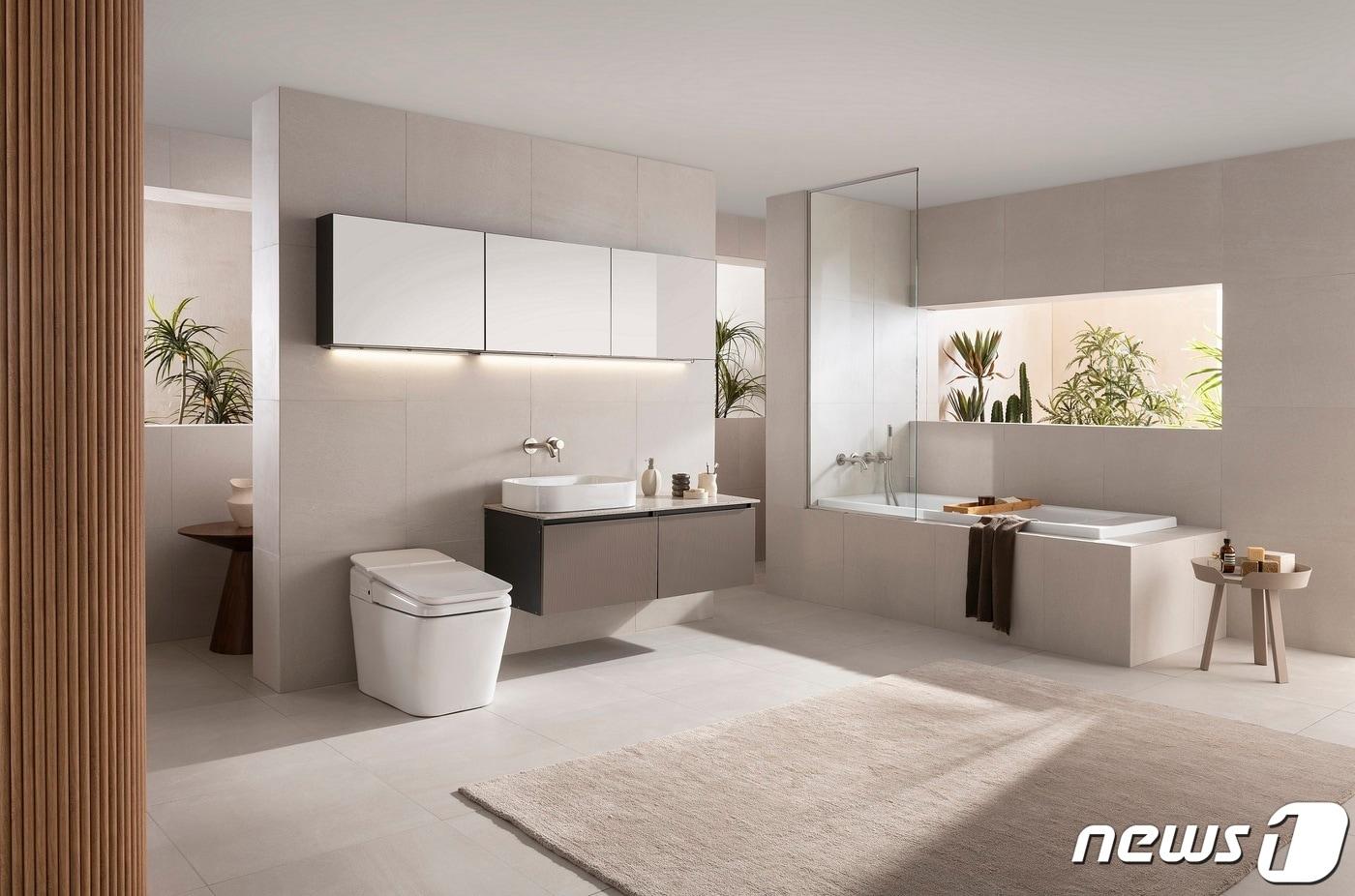 한샘 습식형 타일 욕실 신상품 '유로5 딥 네이쳐'(한샘 제공) 