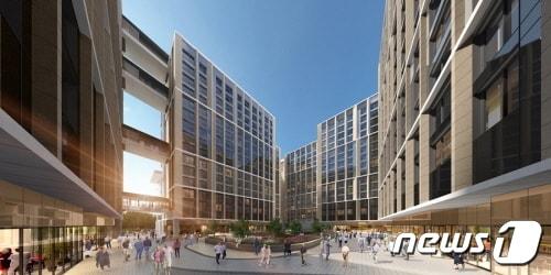 본문 이미지 - VL르웨스트 중정(롯데건설 제공). 