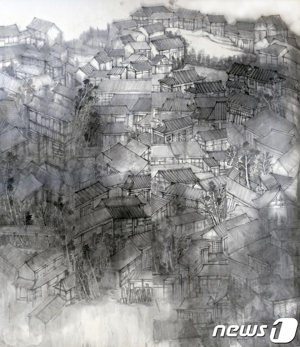 본문 이미지 - 우지호 作, 연람, 190x160cm화선지에 수묵, 2022.(목원대 제공)/뉴스1