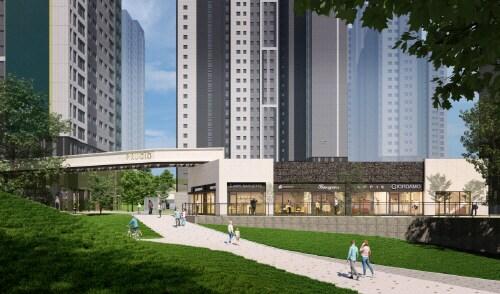 본문 이미지 - 영흥공원 푸르지오 파크비엔 단지 내 상가 투시도(대우건설 제공)