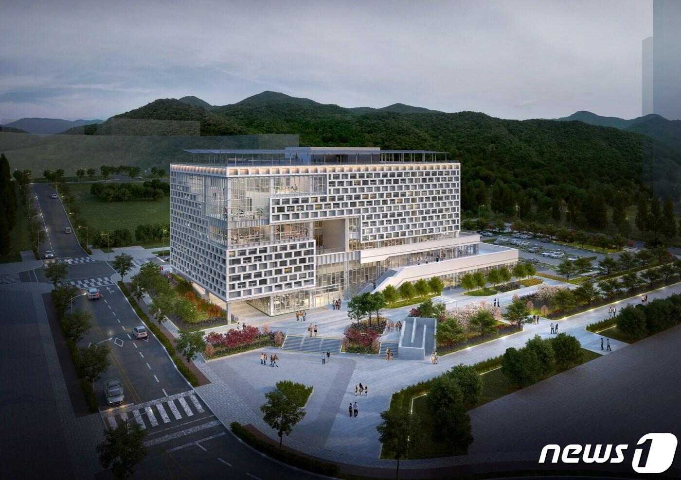 본문 이미지 - 경남 창원 진해첨단연구단지 내에 구축될 AI·빅데이터 기반 의료·바이오 첨단기기 연구제조센터 조감도.(창원시 제공)