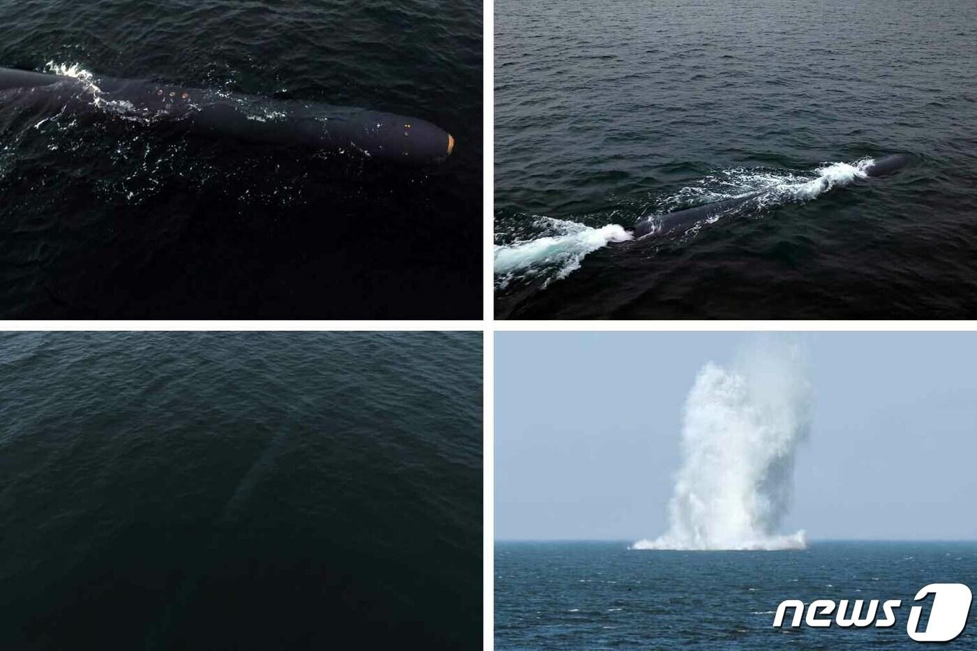 본문 이미지 - (평양 노동신문=뉴스1) = 북한이 '수중 핵드론'으로 분류되는 수준전략무기체계 '해일'을 시험 가동했다고 8일 노동당 기관지 노동신문이 보도했다. 신문은 '해일-2형'으로 명명된 '핵 무인수중공격정'이 지난 4일부터 7일까지 동해상에서 잠항해 총 1000km를 이동한 뒤 목표 지점에서 수중기폭됐다고 주장했다. [국내에서만 사용가능. 재배포 금지. DB 금지. For Use Only in the Republic of Korea. Redistribution Prohibited] rodongphoto@news1.kr