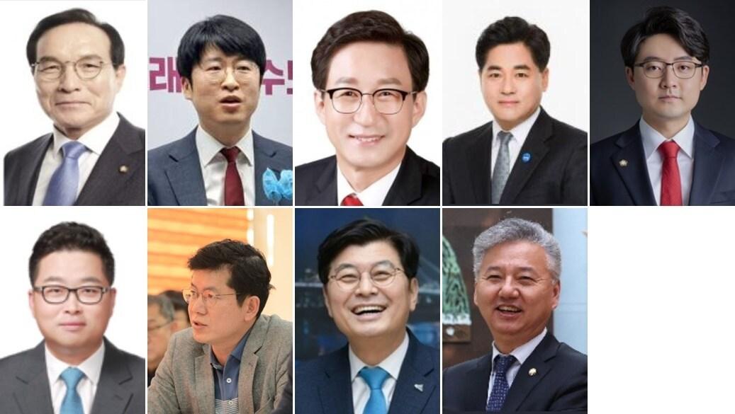 본문 이미지 - 김중로·류제화·성선제·장천규·하헌휘씨 등 국민의힘 총선 세종갑 출마예상후보.(사진 위줄) 아랫줄은 민주당 박정수·이영선·이춘희·홍성국 출마 예상후보.(정당별 가나다순) / 뉴스1