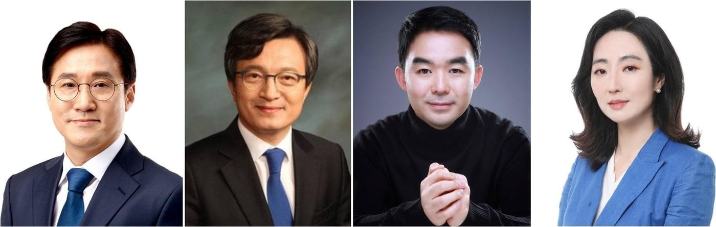 본문 이미지 - 신영대 더불어민주당 국회의원(왼쪽부터), 김의겸 국회의원, 채이배 경기도 일자리재단 대표이사, 전수미 변호사/뉴스1DB