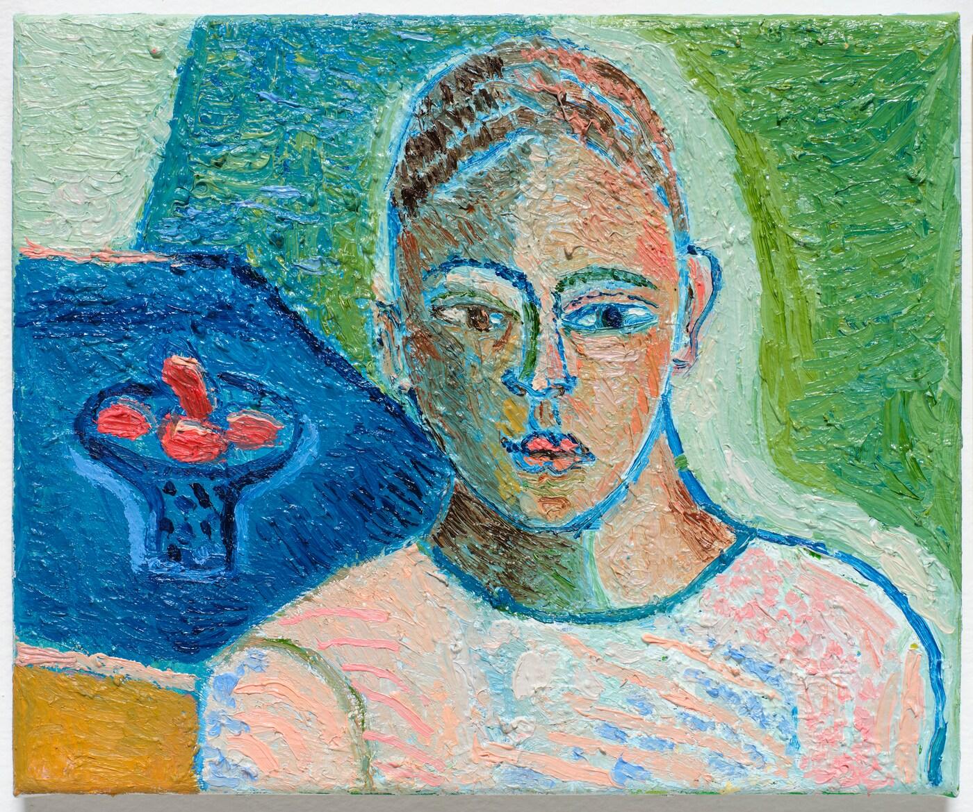 본문 이미지 -  캐서린 안홀트, 스몰 헤드&#40;Small Head&#41;, 2020, Oil on linen, 28 x 24 cm &#40;초이앤초이 제공&#41;