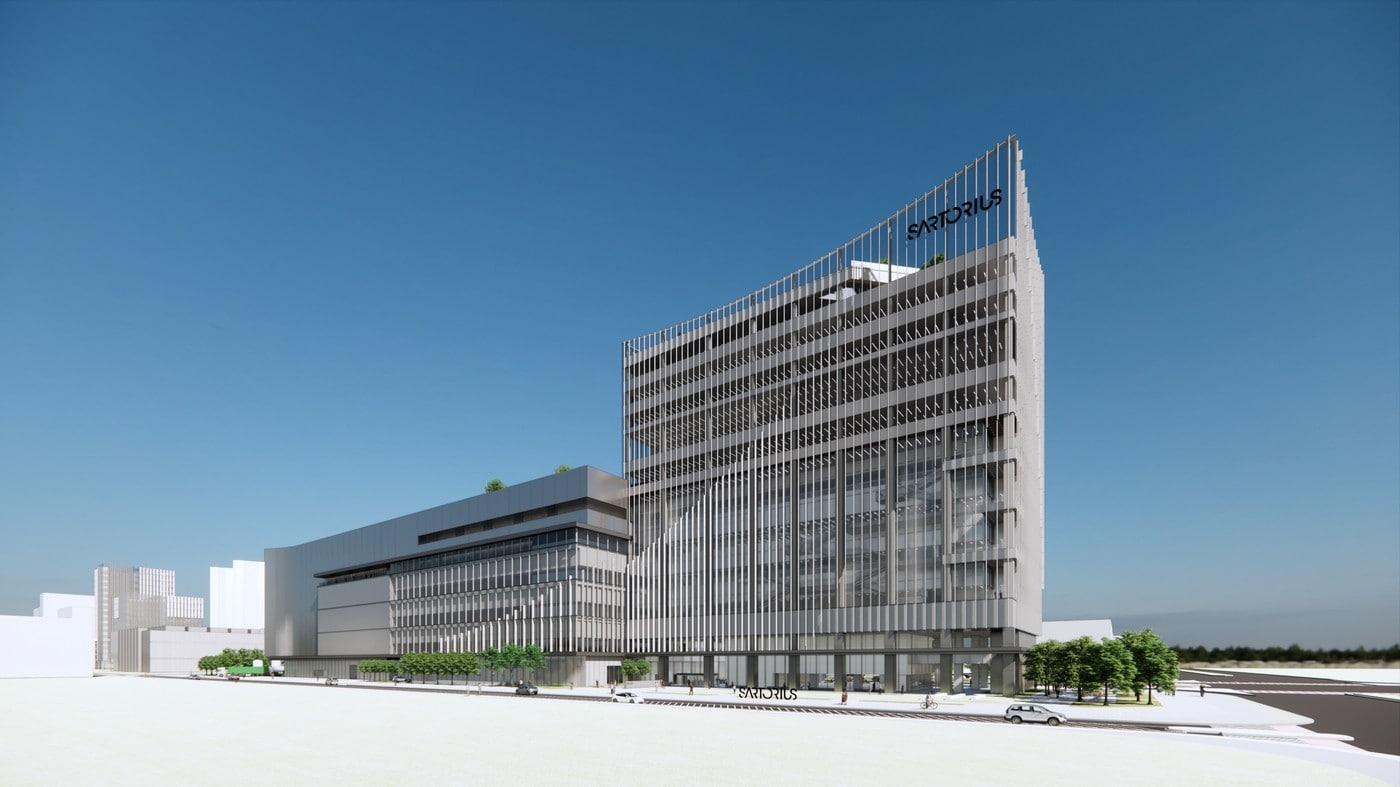 싸토리우스가 건립을 진행하고 있는 송도캠퍼스 투시도(싸토리우스 제공).