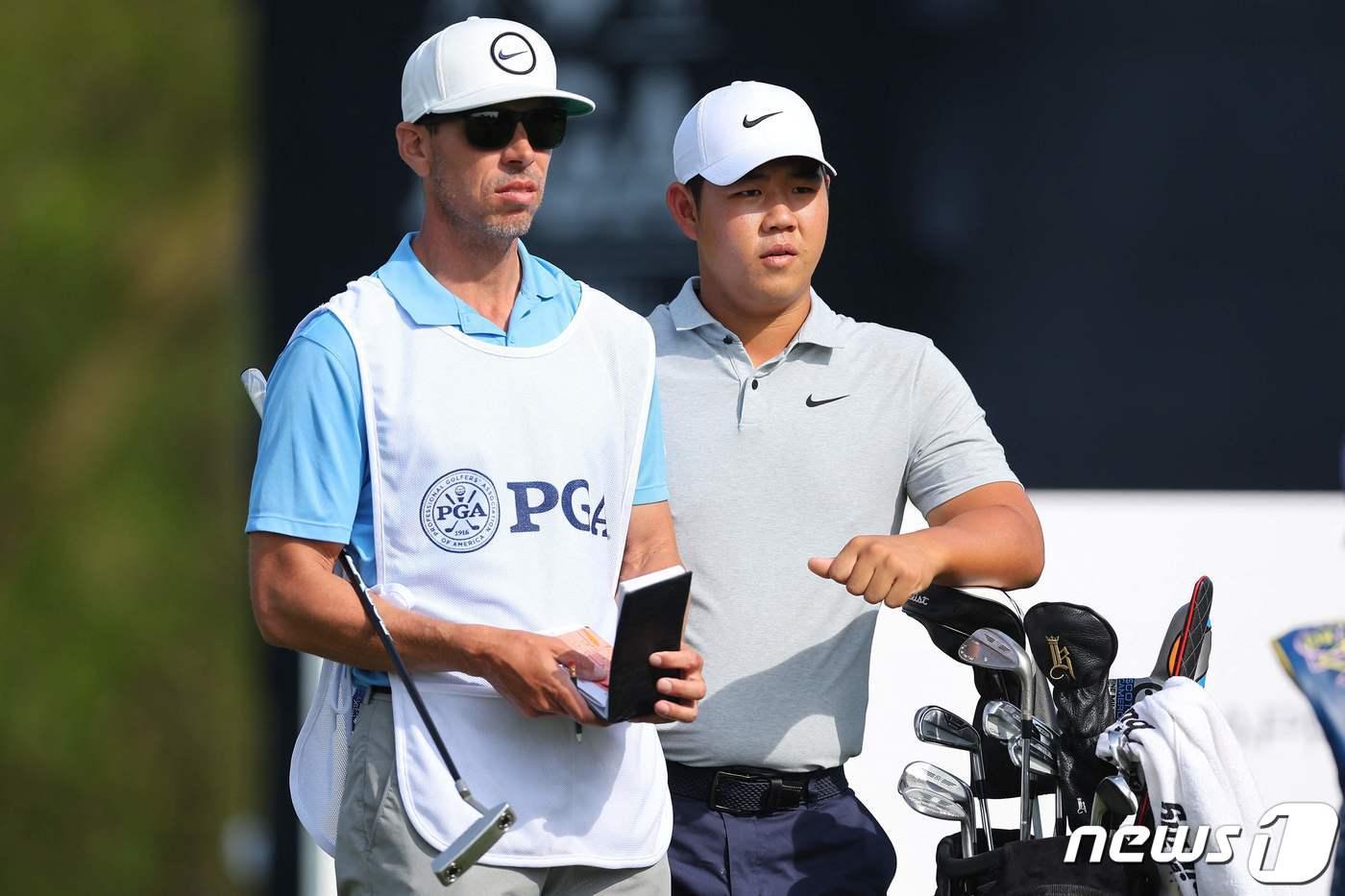 PGA 챔피언십에 출전한 김주형. ⓒ AFP=뉴스1