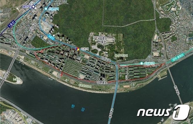 본문 이미지 - 용산 서빙고 지구단위계획구역(서울시 제공).