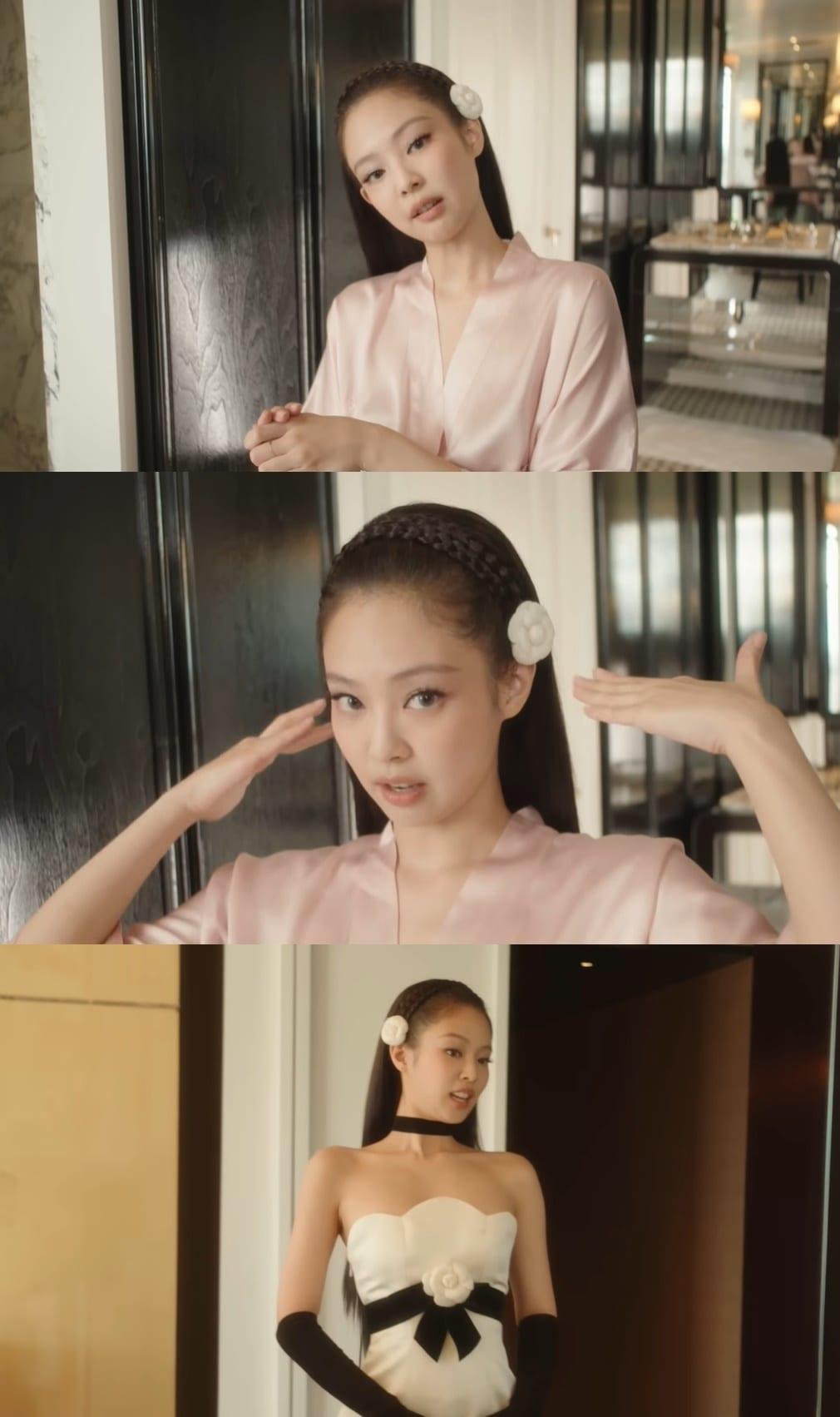 본문 이미지 - '멧 갈라(Met Gala)' 참석을 위해 준비하는 블랙핑크 제니. ('Vogue' 유튜브 갈무리)