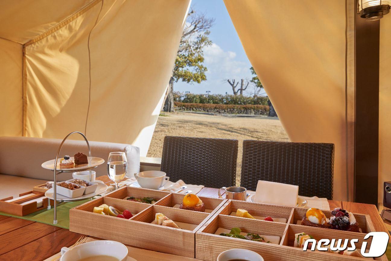 본문 이미지 - 제주신라호텔 글램핑 브런치(호텔신라 제공)