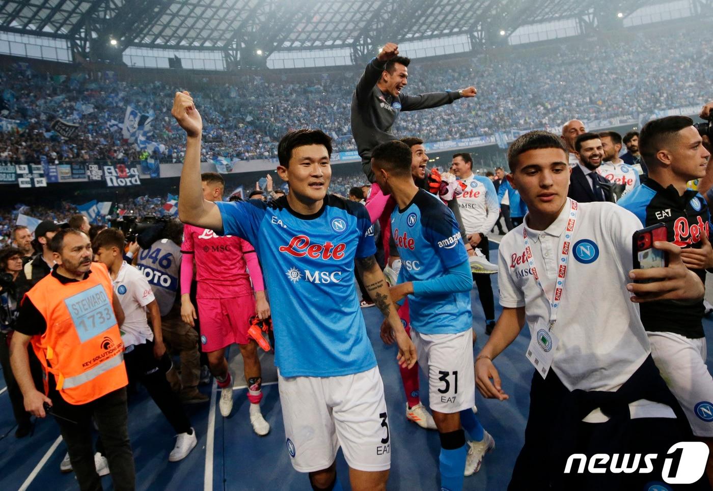 나폴리 시절의 김민재. ⓒ 로이터=뉴스1 ⓒ News1 이동해 기자