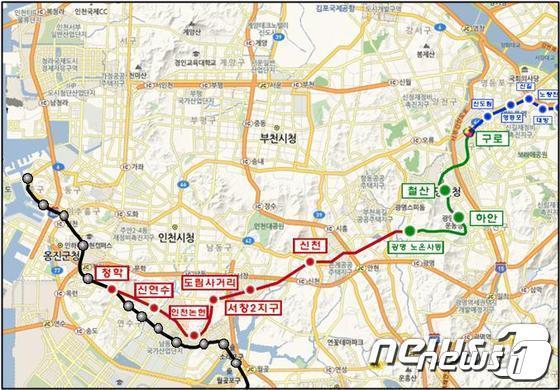 본문 이미지 - 제2경인선 기존 노선안.
