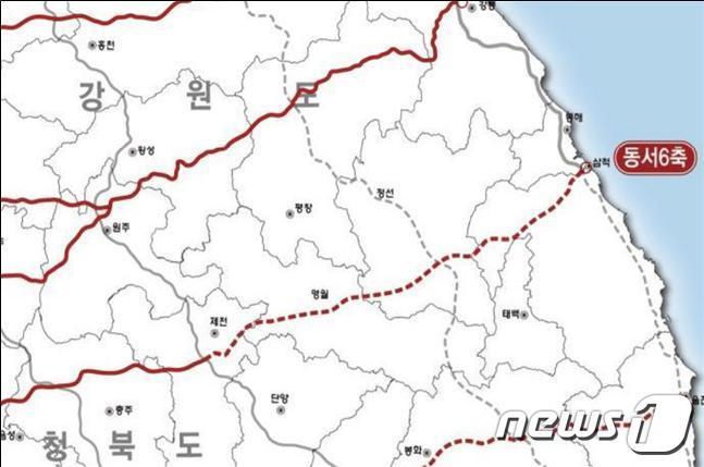 본문 이미지 - 제2차 고속도로 건설계획 노선도.(삼척시 제공) 2023.5.9/뉴스1