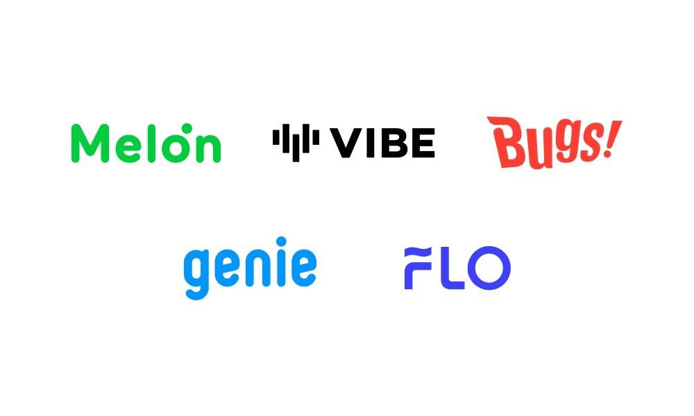 본문 이미지 - 멜론·바이브·벅스·지니·플로 등 국내 음원 플랫폼 주요 사업자들이 9일 문화체육관광부의 &#39;음악 저작물 사용료 징수 규정&#39; 개정 승인에 환영의 뜻을 나타냈다. &#40;멜론·바이브·벅스·지니·플로 공동 제공&#41;