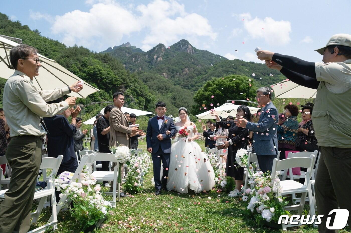 설악산생태탐방원 숲 속 결혼식.&#40;설악산생태탐방원 제공&#41; 2023.6.12/뉴스1