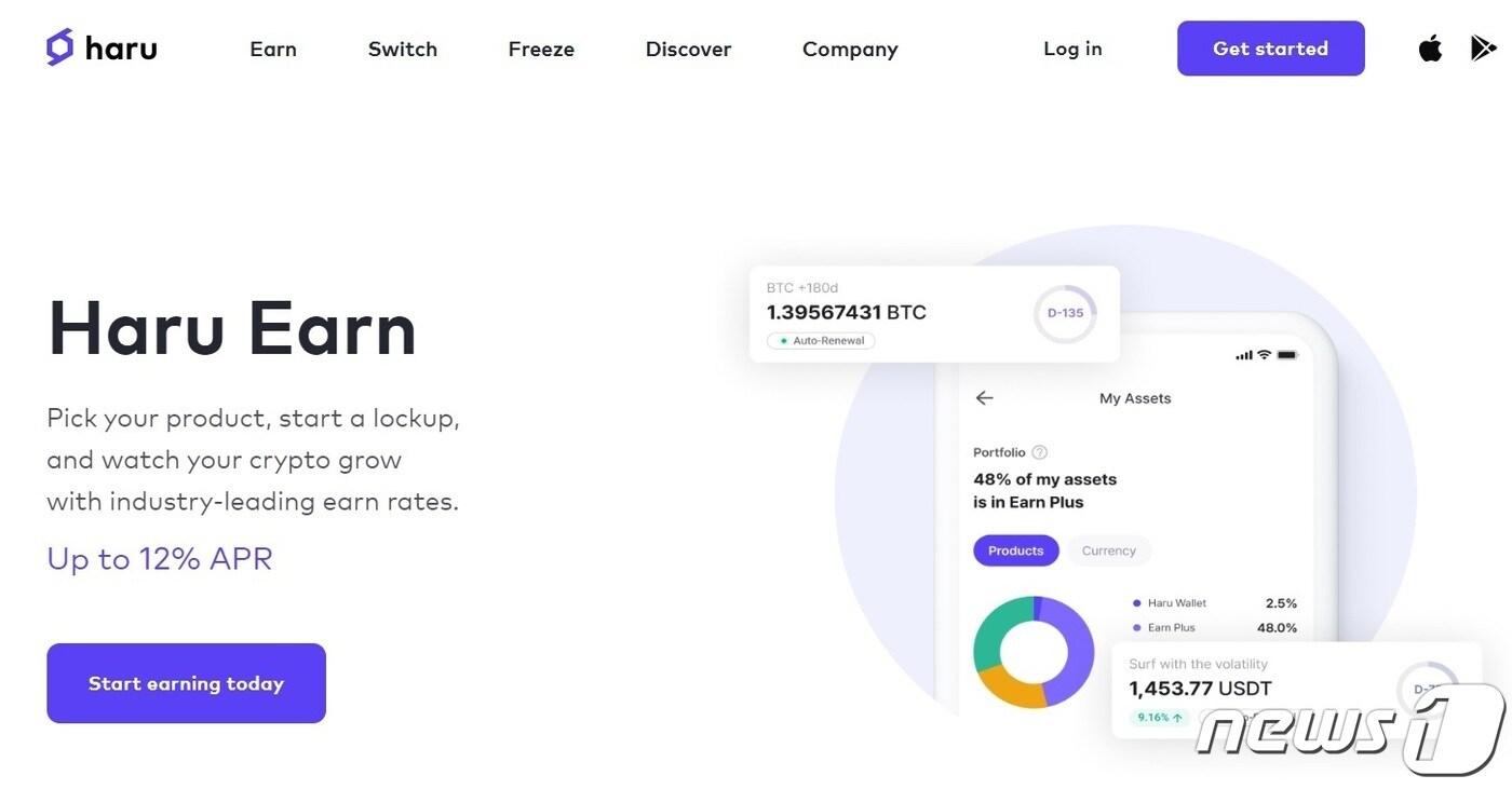 하루인베스트가 운용한 예치 서비스. (하루인베스트 공식 홈페이지 캡처)