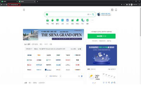 본문 이미지 - 복제된 피싱 포털 'www.naverportal.com' 메인화면 (국정원 제공)