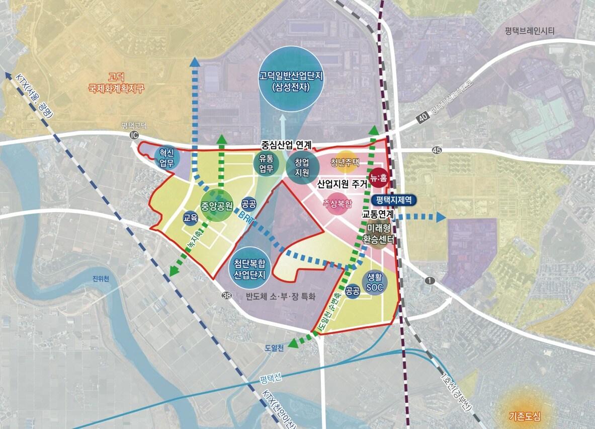 본문 이미지 - 평택지제역세권 공공주택지구 개발 구상도./국토부 제공