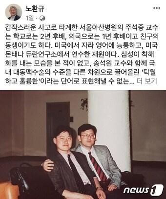 본문 이미지 - 노환규 전 대한의사협회장 페이스북 갈무리/뉴스1