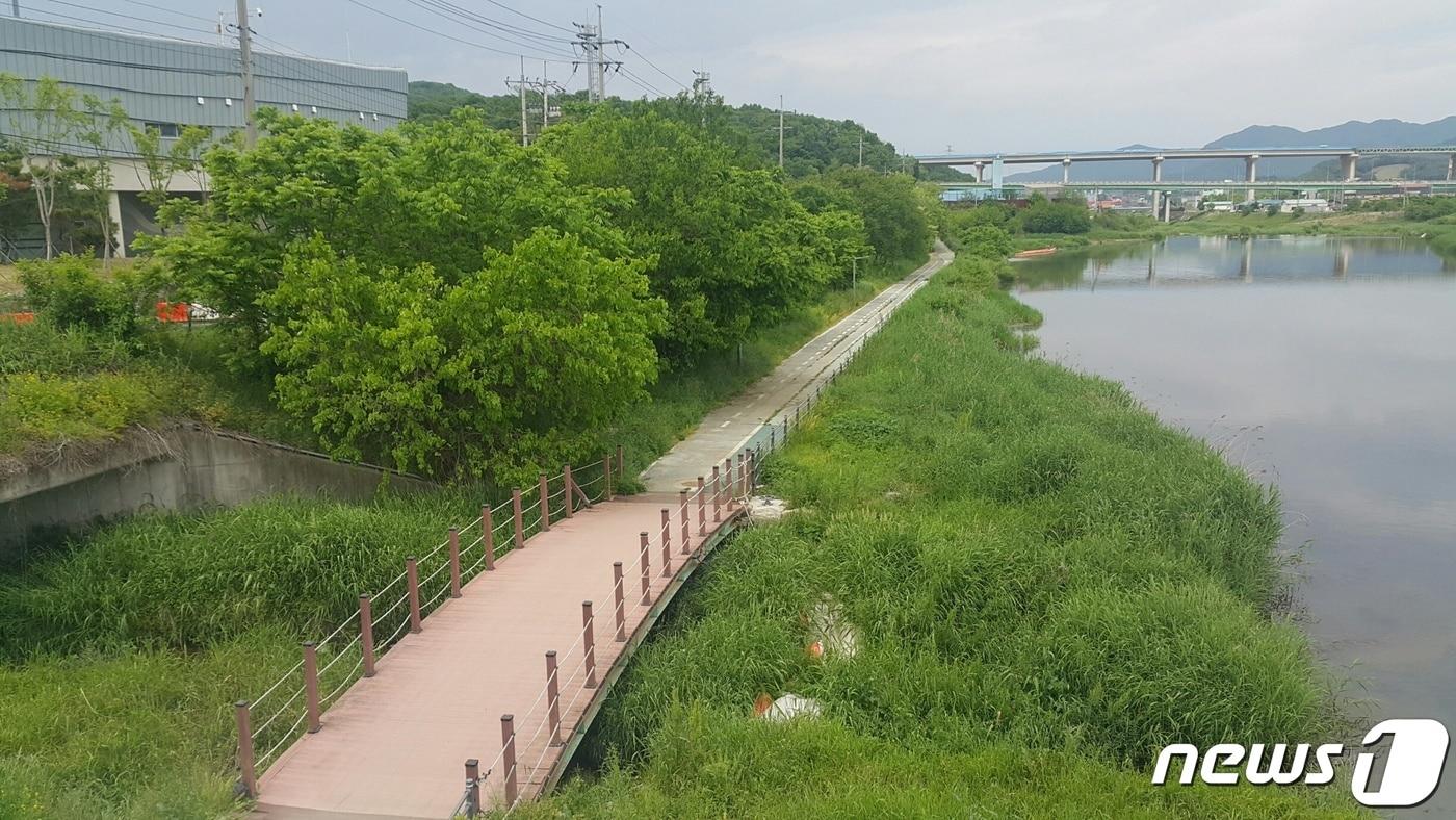 본문 이미지 - 수변구역으로 지정돼 있는 포곡읍 경안천 일대.(용인시 제공).