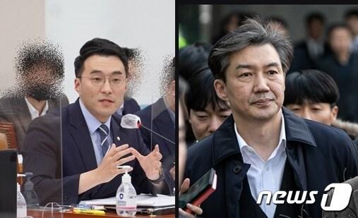 본문 이미지 - 무소속 김남국 의원과 조국 전 법무부 장관. 조 전 장관 출마 가능성이 나타나자 김 의원과 함께 신당을 만들 수도 있다는 관측이 제기됐다. 국민의힘 일부에선 '쌍국당'을 만들어라며 비아냥거리기도 했다. ⓒ 뉴스1 