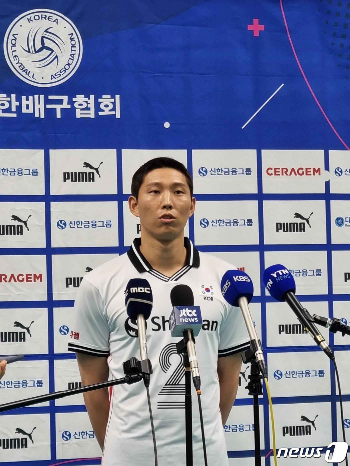본문 이미지 - 남자배구 대표팀의 황택의. (대한민국배구협회 제공)