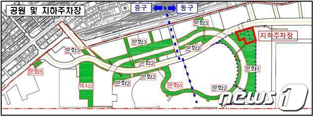 본문 이미지 - 부산시 이관 개상 시설인 공원과 지하주차장(해양수산부 제공)