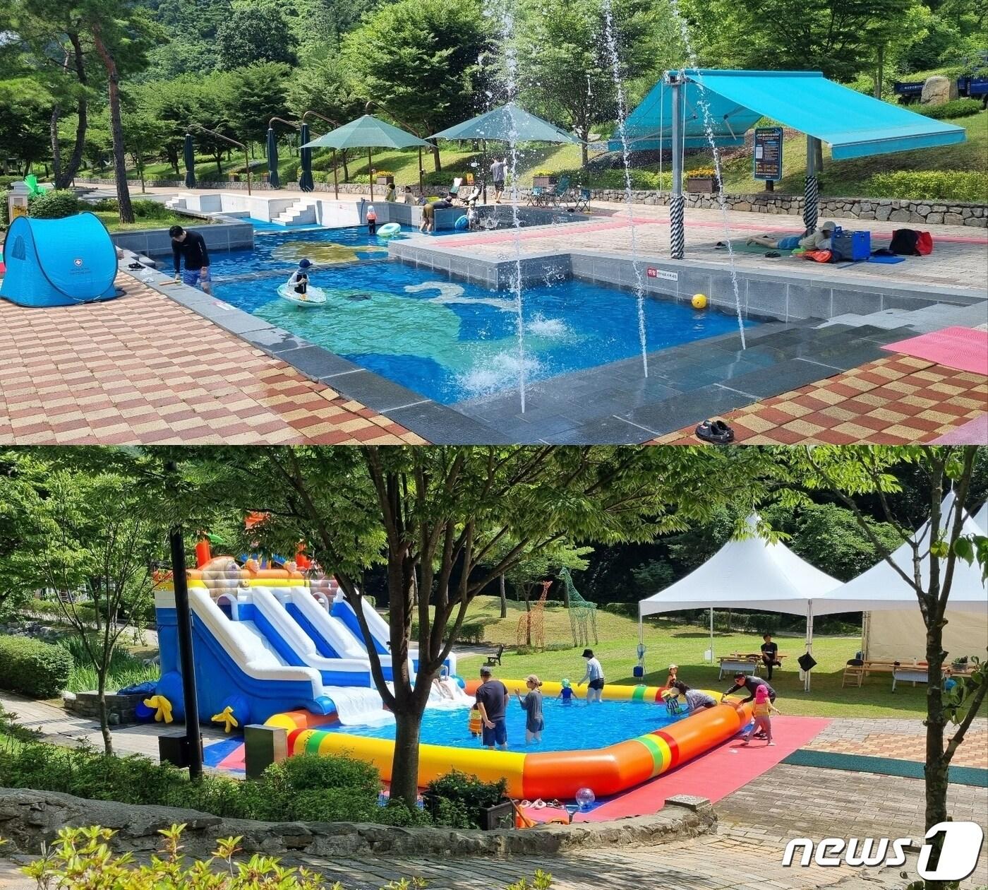 본문 이미지 - 성불산 산림휴양단지 물놀이장.(괴산군 제공)/뉴스1
