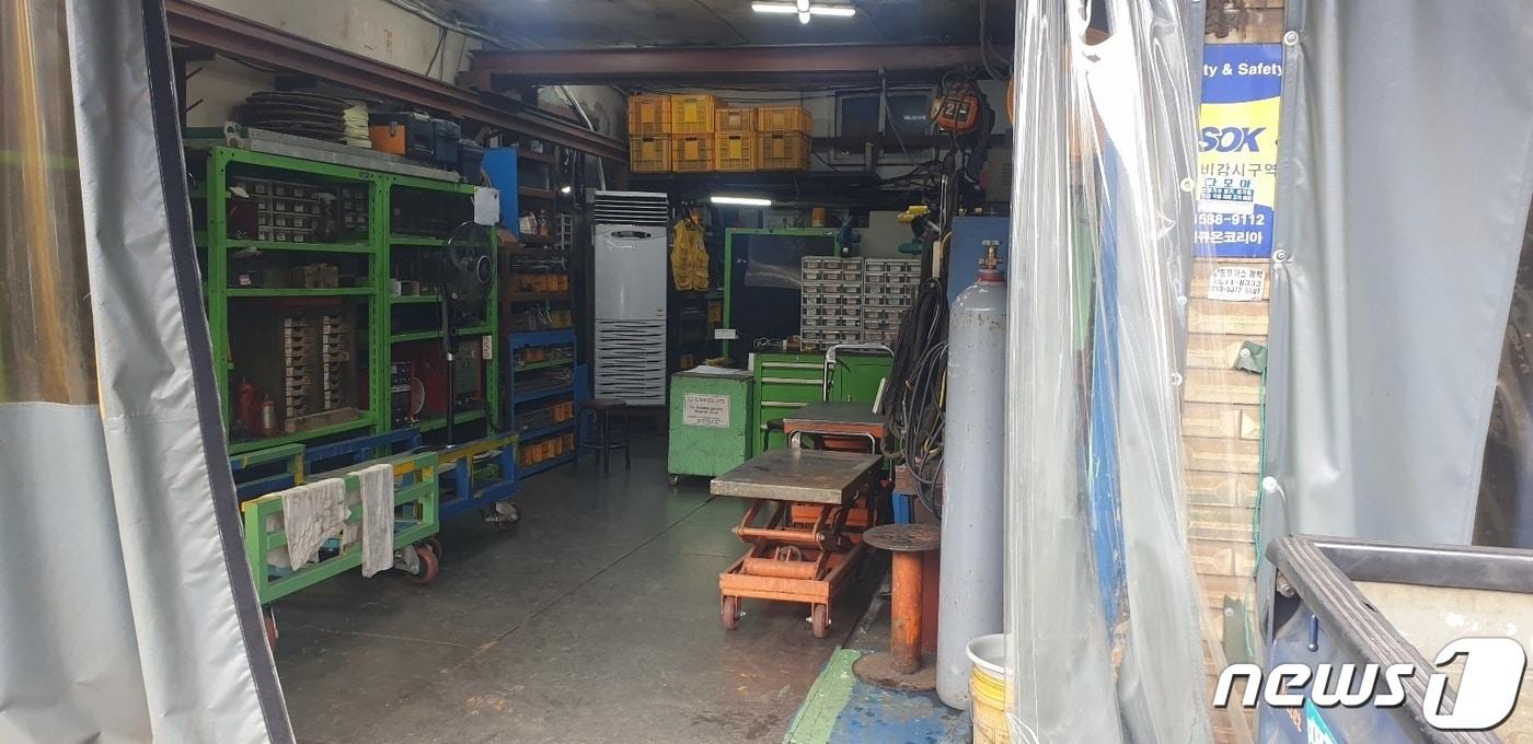 문래동 2가의 한 철공소 내부 모습. ⓒ News1 박혜연 기자